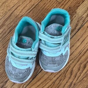 New Balance Kids' Aqua and Gray Sneakers